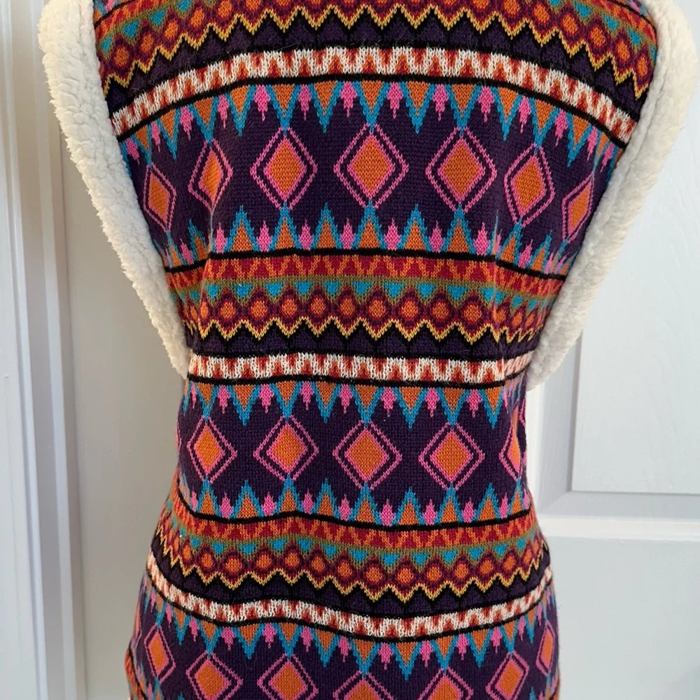 Johnny Was Yuya Sherpa Reversible Sweater Vest XL NWT $398‎